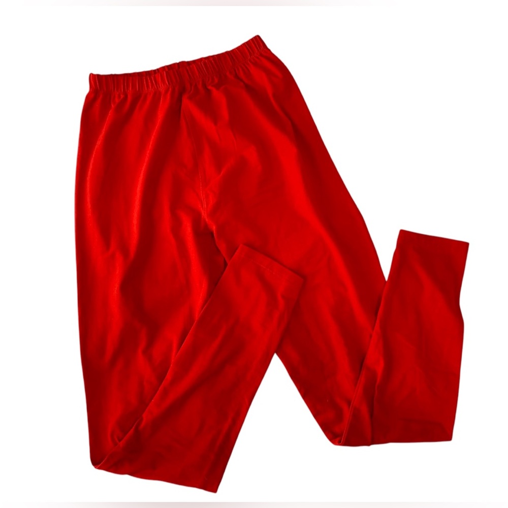 ❤️ LOVELY lipstick bright red leggings elasticc waist stretchy cotton valentines